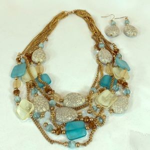 Cache fashion beaded necklace set